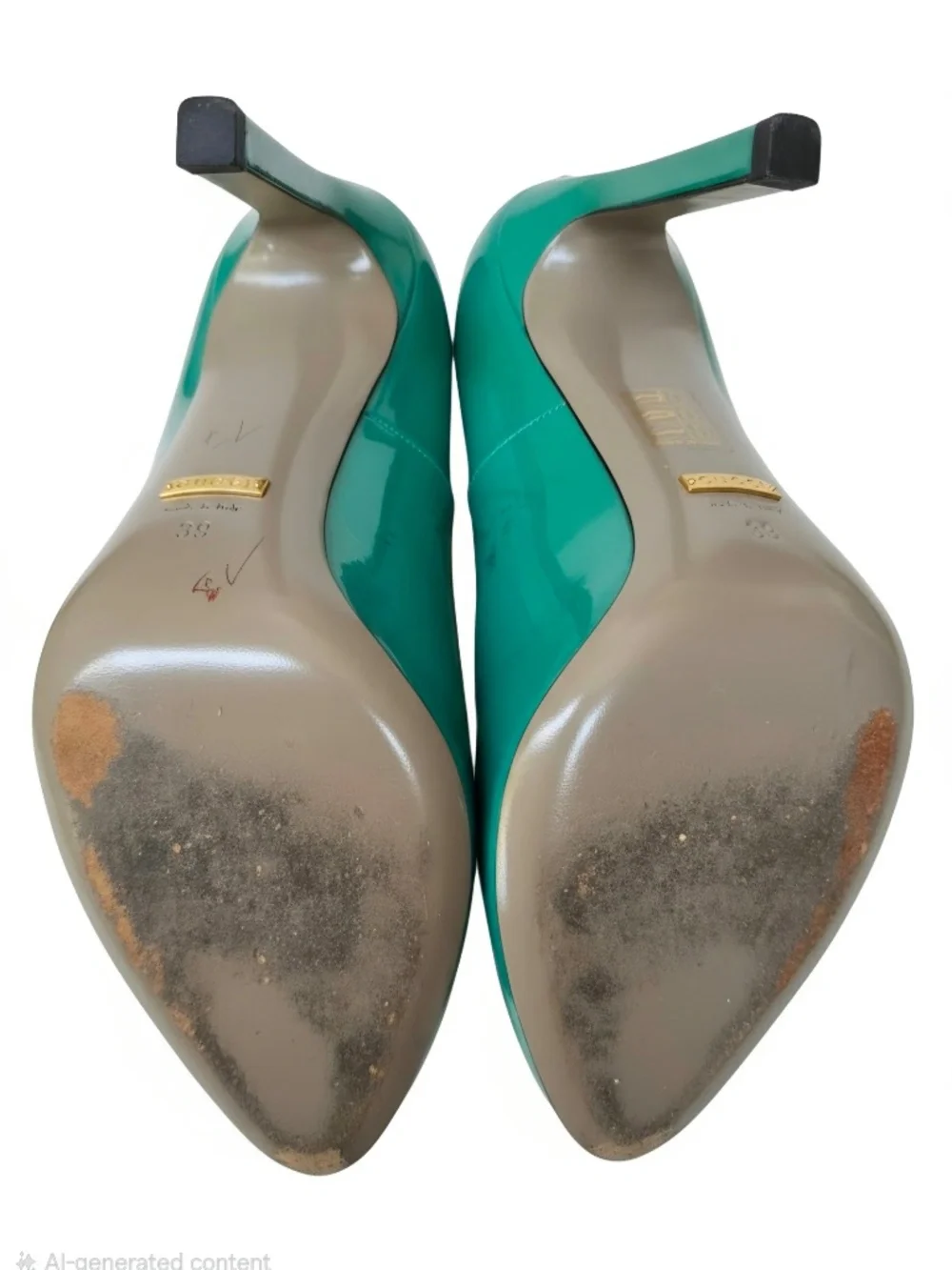 Gucci Patent Leather Pointed Toe Pumps in Emerald Green